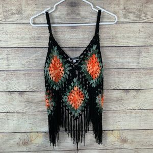 Crochet flowy tank
